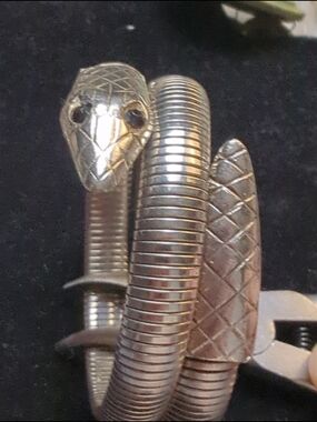 Vintage Silver Snake Wrap Bracelet